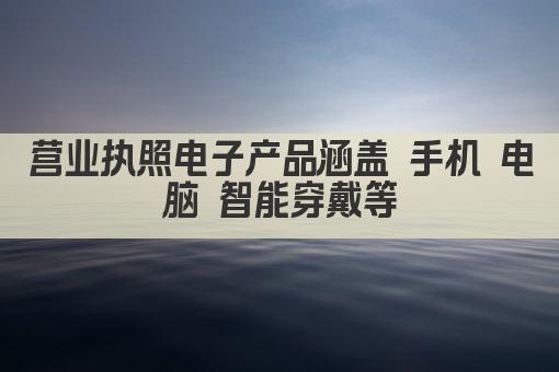 营业执照电子产品涵盖 手机 电脑 智能穿戴等