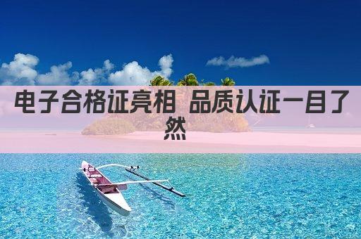 电子合格证亮相 品质认证一目了然 