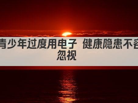 青少年过度用电子 健康隐患不容忽视 